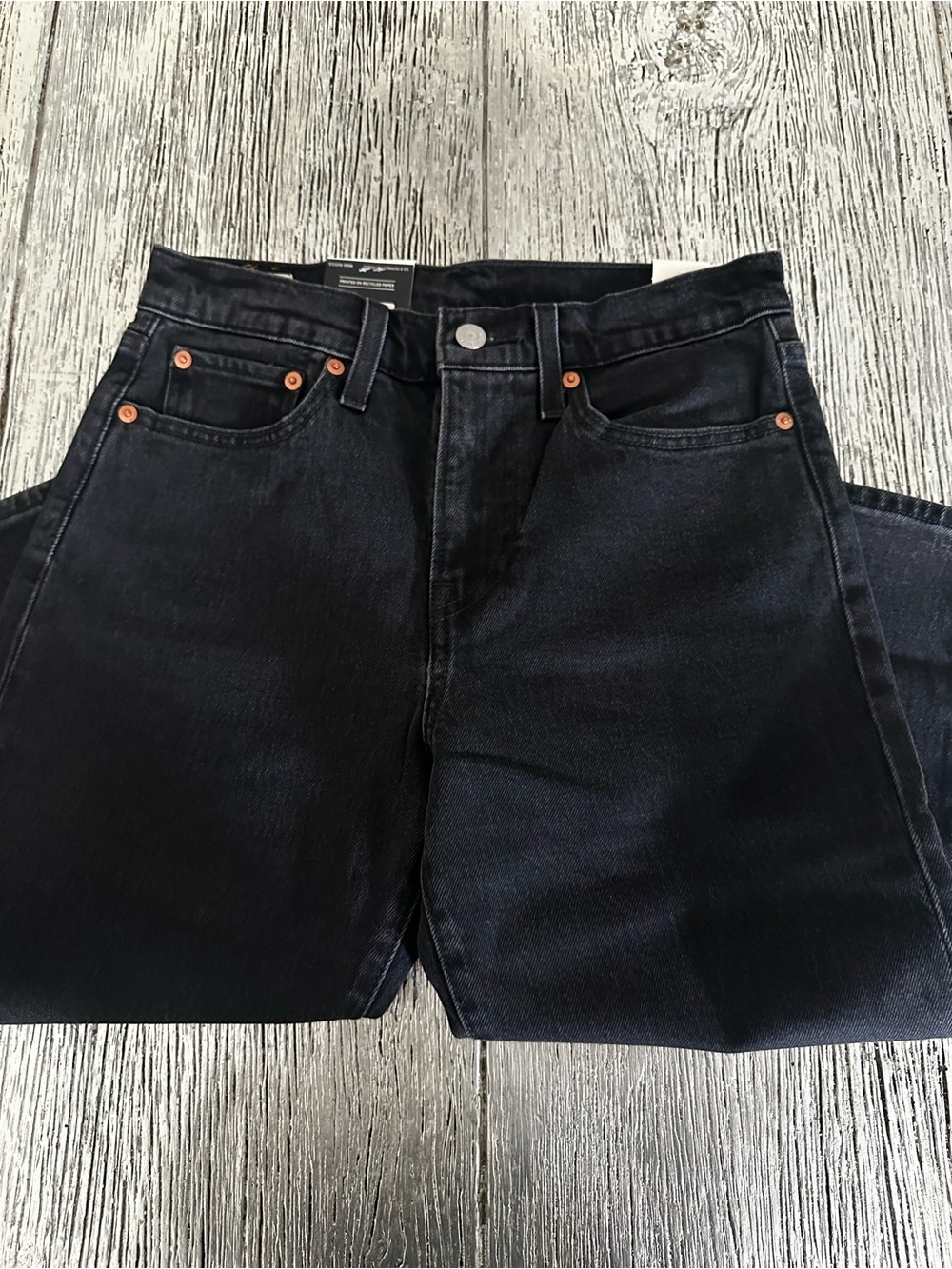 Levi's Women's Black Denim Bermuda Shorts - Picture 2 of 3